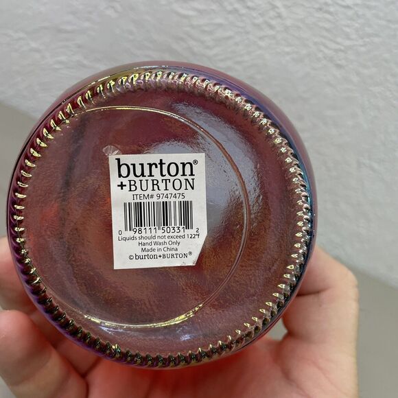 Burton & Burton Iridescent Decorative Pink Glass Jar 6.5" Tall - Picture 4 of 6